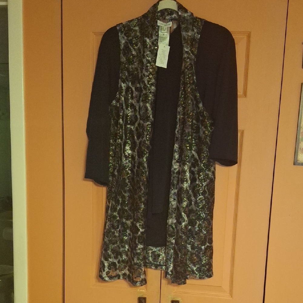Susan Graver Multicolor Animal Print Cardigan